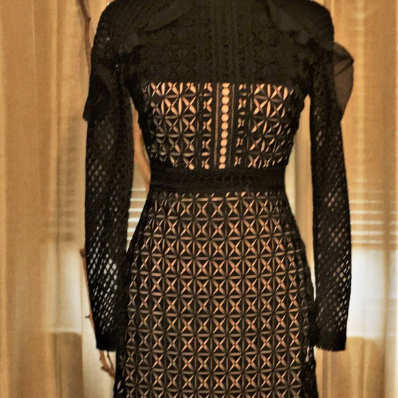 Self-Portrait Nude Lining Geometric Mini Dress - Picture 4 of 8